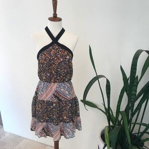 BCBGeneration Floral Blouson Halter dress